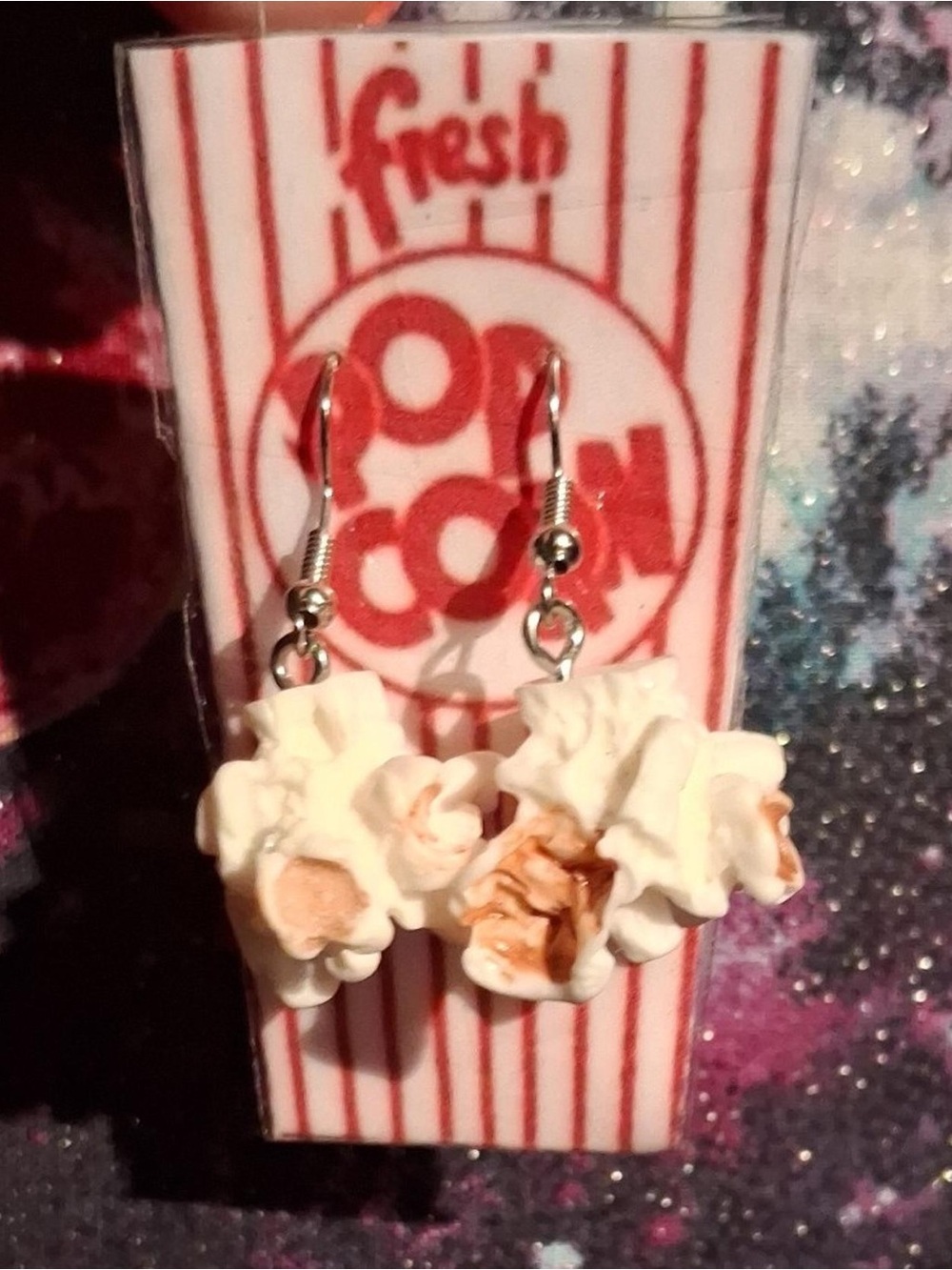 Popcorn Cluster Drop Earrings in Cream and Light Brown